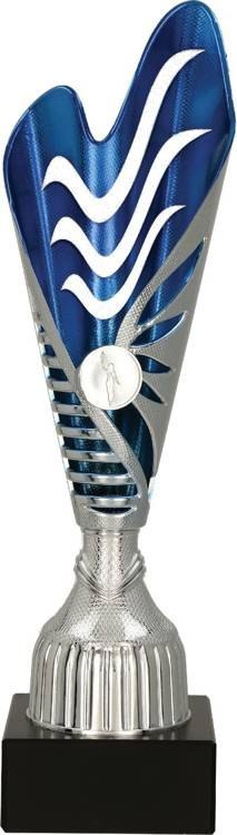 Puchar plastikowy srebrno-niebieski 9261