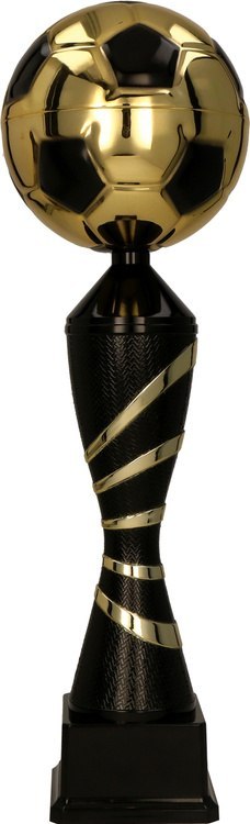Puchar metalowy złoto-czarny Piłka Nożna 4209