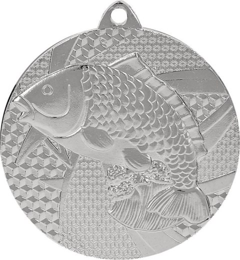 Medal srebrny- wędkarstwo - ryba - medal stalowy