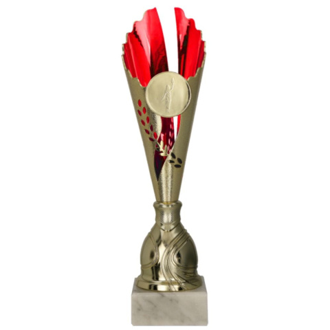 Puchar Plastikowy Złoto - Czerwony - 7246