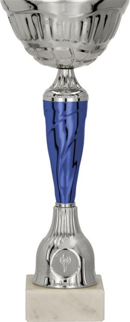 Puchar metalowy srebrno-niebieski 9258